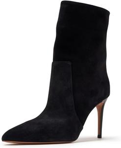 Женские закрытые ботильоны Maiyang с заостренным носком и тонким высоким каблуком, на резинке, короткие, стильные, на осень и зиму, для вечеринок и повседневной носки, размеры 4-16 US, Black