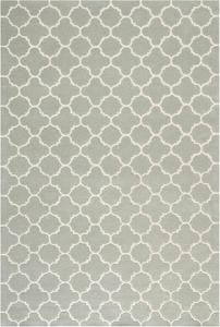 Ковер SAFAVIEH, 183 x 275 см, Chatham Collection, Grey & Ivory, ручной работы, узор Quatrefoil Trellis, шерсть, подходит для помещений с высокой проходимостью в гостиной, спальне (CHT717E)