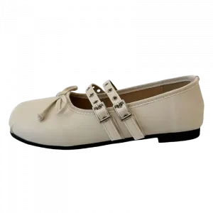 NX DOUGHNUT Туфли Мэри Джейн женские цвета экрю/серебро/черный