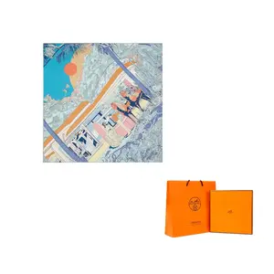 Шелковый шарф Women's HERMES, синий