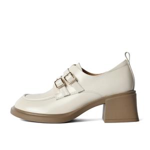 BELLE Лоферы 5,5 см женские черные, экрю