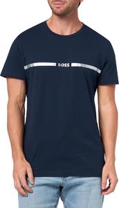 Футболка BOSS Mens Line с логотипом из хлопковой смеси, Navy Zone