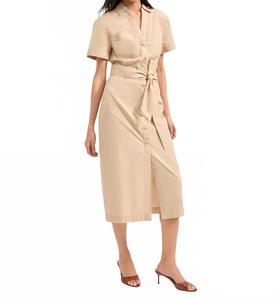 Платье-миди в полоску цвета хаки Veronica Beard, хаки