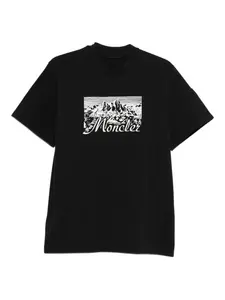 Футболка с принтом гор MONCLER, черный