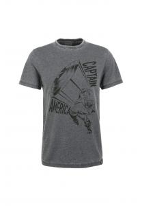 Футболка Marvel Капитан Америка Щит Уголь в классическом дизайне Re:Covered, цвет charcoal