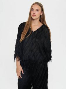 Текстурная блузка Nancy с V-образным вырезом Saint Tropez, Black