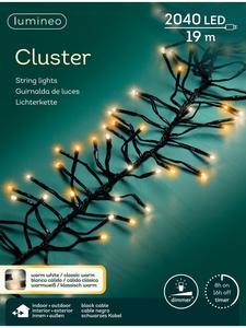 Lumineo Гирлянда CLUSTER 2040 LED, 19 м, черный кабель, теплый белый/классический теплый цвет