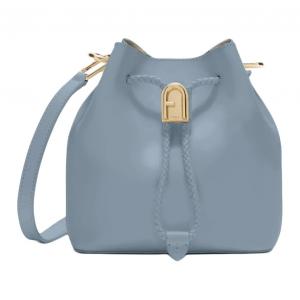 Furla Кожаная ведерка мини через плечо женская небесно голубая