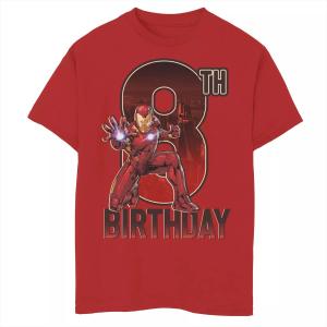 Футболка с графическим рисунком «Железный человек Марвел» на 8-й день рождения для мальчиков 8–20 лет Marvel