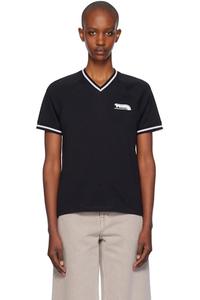 Черная футболка Flash Fox с регланами Maison Kitsuné