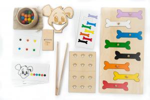 Голодная собака Халинка, кормление собаки, картографирование, разноцветные кости, мячики, щипцы. Inna marka