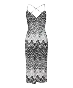 Длинное платье в стиле морских волн Mc2 Saint Barth, мультиколор