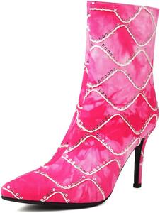 Женские ботильоны MRKEWUNEY на шпильке с молнией, зауженный носок, осенние ботинки для вечеринок, 372 Cherry