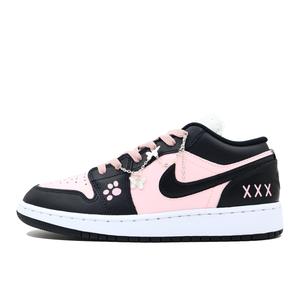 Баскетбольные кроссовки Air 1 LOW с низкой амортизацией и износостойкостью для детей и подростков Jordan, черный/розовый