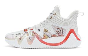 Ling Blade Первое Поколение Мид-Топ Баскетбольные Кроссовки Полноразмерные ACE Мужские Белый Красный XTEP, Парусный Белый/Яркий Румянец Красный/Лакричный Желтый