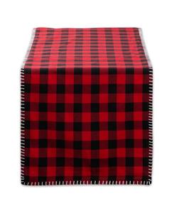 Рождественская скатерть-дорожка в клетку буффало с вышивкой Design Imports, Multicolor