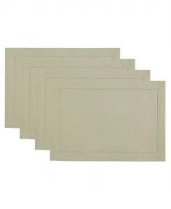 Набор из 4 салфеток-подставок под тарелки Alison с перфорированной каймой Elrene, Fog