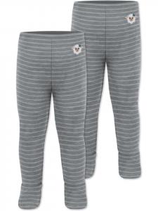 Normani Outdoor Sports Комплект из двух детских штанишек из мериносовой шерсти с закрытыми ступнями, серые в полоску