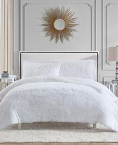 Комплект постельного белья из искусственного меха с длинным ворсом, 2 предмета, размер Twin/Twin XL Juicy Couture, белый