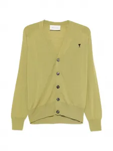 Кардиган на пуговицах AMI Paris, зеленый