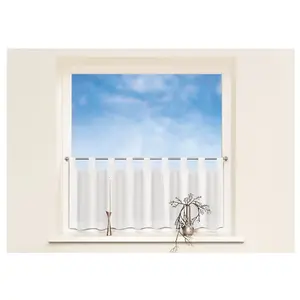 Скатерть Feodora с петлями, 1 шт., размер (ВxШ): 50x145 см, продольные полосы Gerster, белый