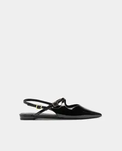 Женские балетки без задника, гладкие Parfois, черный