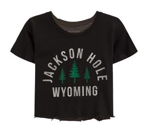 Футболка Jackson Hole Crop черного цвета Prince Peter