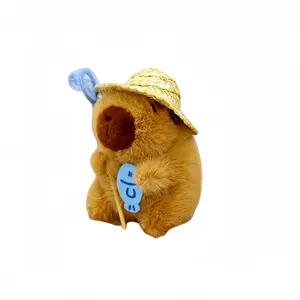 Плюшевый кулон шапка рыбака капибара высота 12см CHUNTUSHU