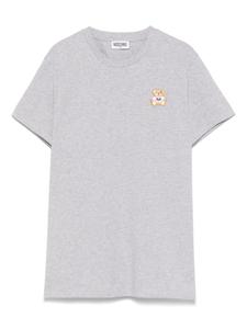 Moschino Kids футболка с нашивкой Leo Teddy, серый