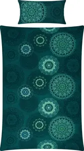 Постельное белье петроль 1x 155x200 см + 1x 40x80 см Erwin Müller