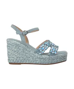 Туфли на танкетке с полосками из страз. Alma En Pena, синий