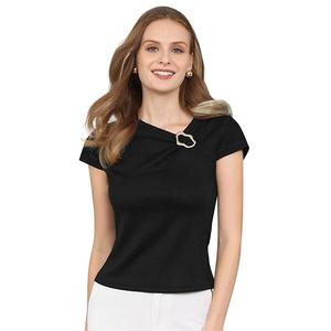 Женская блузка с асимметричным вырезом и металлической застежкой Inspire Chic