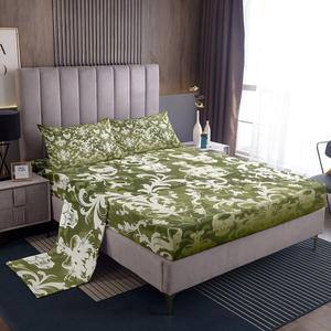 Erosebridal Готический комплект постельного белья Damask с викторианским скелетным и сахарным черепом принтом в стиле барокко, Skull Green