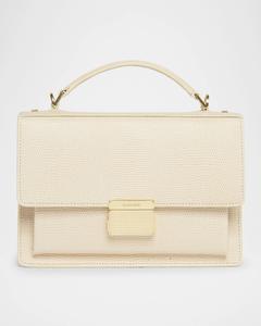 Кожаная сумка через плечо Venezia с тиснением под ящерицу Golden Goose, цвет Vanilla