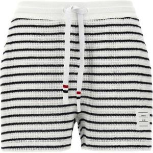 Шорты с поясом на шнурке и нашивкой с логотипом в полоску THOM BROWNE, мультиколор