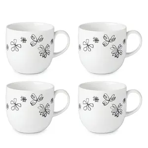 Kate Spade New York Garden Doodle Кружки, набор из 4 шт, белый