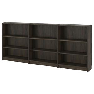 Комбинация книжного шкафа BILLY IKEA, 240x28x106 см, цвет dark brown oak effect