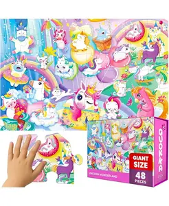 Гигантские напольные пазлы размером 2x3 фута для детей 4-6 лет Quokka, unicorn