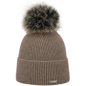Шапка с помпоном Areco, коричневый