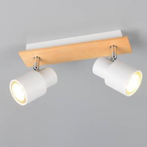 Потолочный светильник Reality Leuchten Pierre, железо / твердый ясень - белый - количество языков пламени: 2