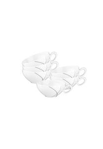 Набор чайных чашек Seltmann Weiden Trio, 140 мл, 6 штук, бело-серый