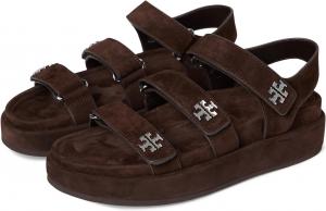 Сандалии Tory Burch Kira Triple Strap Sport Sandals, цвет Dark Cocoa/Silver