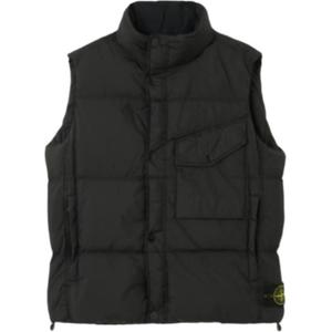 STONE ISLAND Логотип нагрудный жилет с высоким воротом, Black