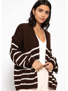 Открытый кардиган крупной вязки розового цвета SASSYCLASSY