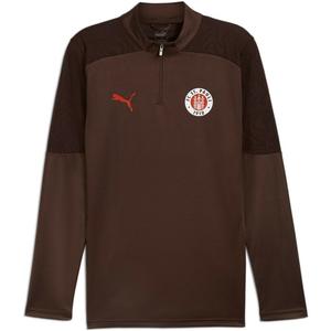 Футболка fcsp training с застежкой-молнией 1/4 Puma, цвет dark chocolate-puma red