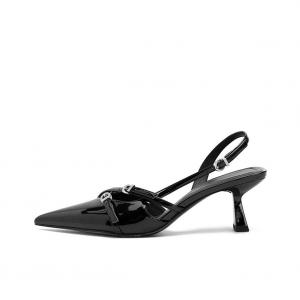 MXGM Туфли на высоком тонком каблуке женские, черные