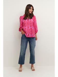 Блузка с короткими рукавами CUtia свободного кроя в цвете фуксия-розовая CULTURE