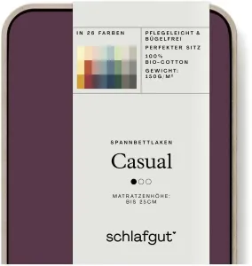 Schlafgut приталенная простыня "CASUAL и т.п. по размеру. 90х200 120-130х200 см, 1 шт., фиолетовый