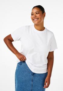 Базовая футболка MIT RUNDHALSAUSSCHNITT Zizzi, белый
