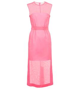 Платье миди из хлопковой вуали Fresco Sportmax, Rosa Shocking